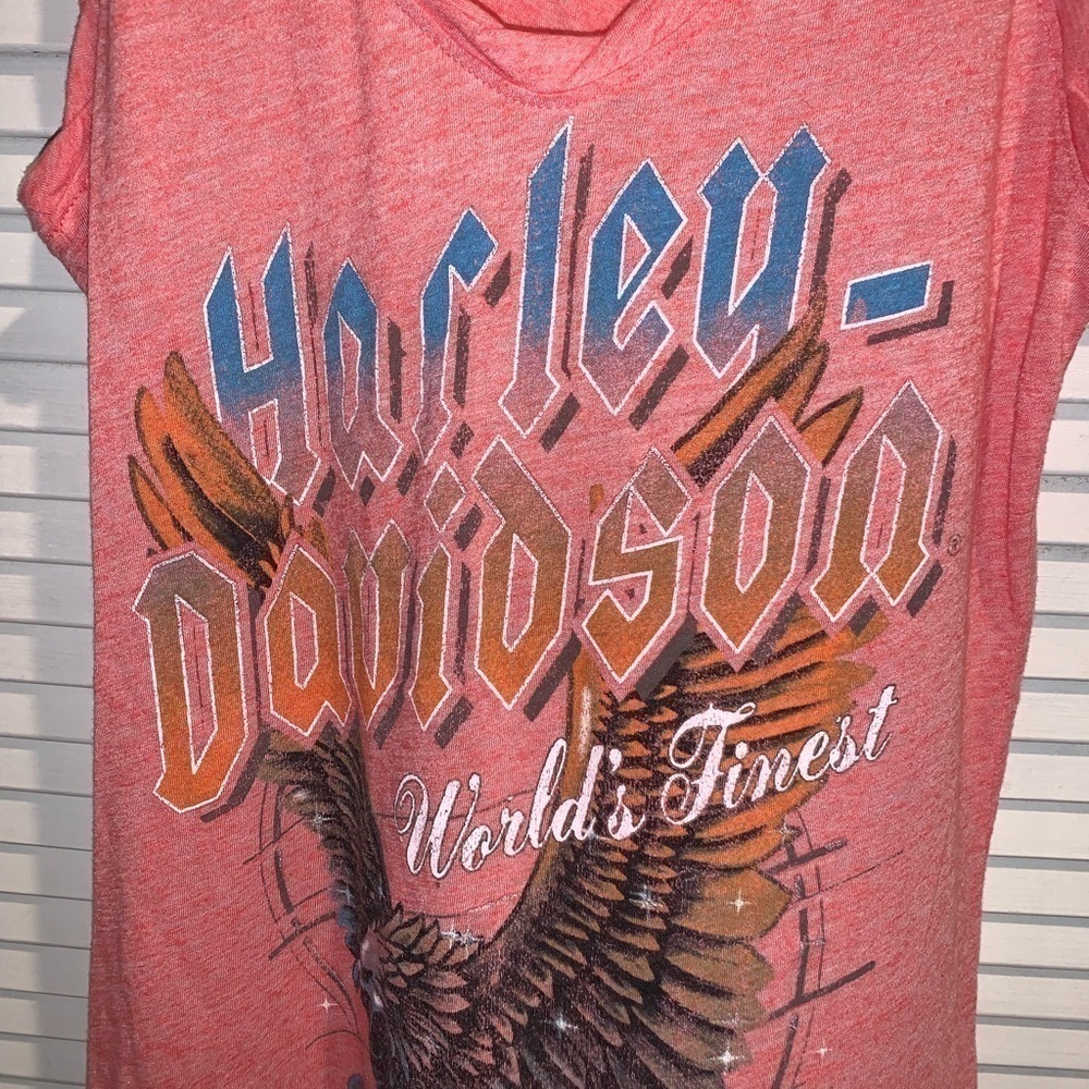 Harley Davidson Women’s Tank Top Pink Small with necklace - Picture 6 of 8